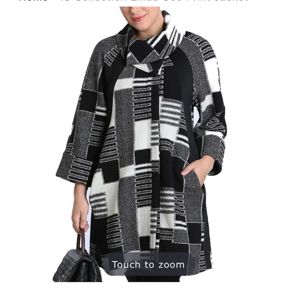 IC COLLECTION Black and White Cape Jacket